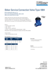 Datasheet Service Connection Valve Type 1004 Datasheet Service Connection Valve Type 1004